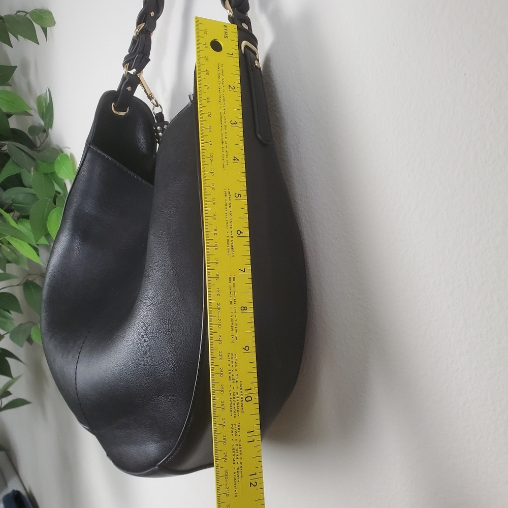 INC International Concepts Black Faux Leather Hobo Bag - Picture 6 of 13
